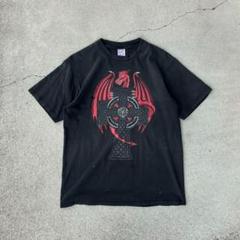 ヴィンテージ古着 90s ドラゴンTシャツ 半袖 グランジ フェードブラック L