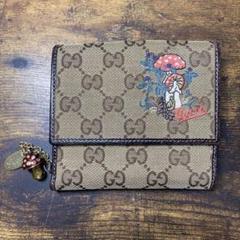 グッチ GUCCI 三つ折り財布 GG ブラウン系 キャンバスxレザーのサムネイル