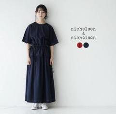 新品完売品nicholson & nicholson コットンワンピースネイビー