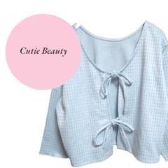 【キューティービューティー】ボレロ♡カーディガン♡ギンガムチェック♡リボン♡L