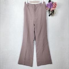 しまむら　Rose Farm　ピンクグレー　フレアパンツ　L　一部ウエストゴム