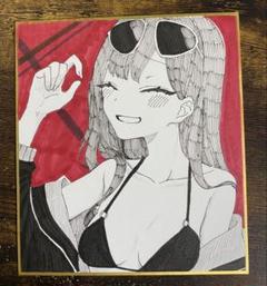 【ブルアカ】水着イチカ【小色紙】