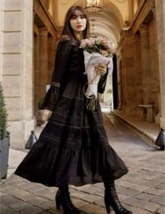 Herlipto Social Lace Trimmed Dress M　黒 Herlipto Social Lace Trimmed Dress M 黒 - メルカリ