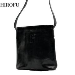 【美品】HIROFU ヒロフ ワンショルダーバッグ 黒 ハンドバッグ レザー