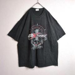 プリントTシャツ (XL) 大きいサイズ ゆるダボ カスタムペイント 黒 古着