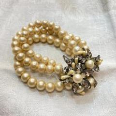最終限定お値下げ　オールド【ミリアムハスケル】バングル　アンティークヴィンテージ Miriam Haskell Vintage Peppermint Green Beads Ear Clip