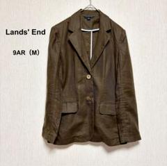 古着 LANDS’END ミリタリージャケット ドローコード 裏地チェック L f0e1d8df7b20edbe4b003f311a43ba