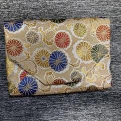 数奇屋袋　ゴールド花柄、美品
