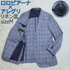 【大人ビジカジ】三陽商会アレグリ×ロロピアーナ・ジャケット・麻・グレーチェックM 大人ビジカジ】三陽商会アレグリ×ロロピアーナ・ジャケット・麻