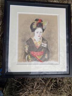 真贋保証 希少 E.A版 小松崎邦雄『舞妓』 直筆サイン リトグラフ