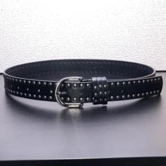 ベルト ブラック スタッツ 全長109cm 幅3.7cm 黒色 PU ベルト ブラック スタッツ 全長109cm 幅3.7cm 黒色 PU - メルカリ