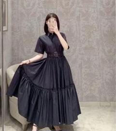 【新品未着用】Dior ベルト ミディスカート ネイビー トーナル TONAL フロントホックミディスカート （ネイビー