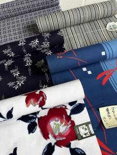 綿浴衣 反物 3本 木綿 まとめ売り リメイク材料 4295 綿浴衣 反物 3本 木綿 まとめ売り リメイク材料 4295
