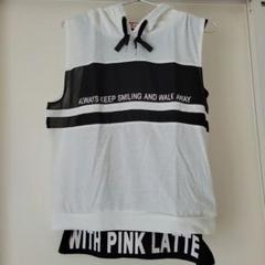 PINK LATTE フード付きノースリーブセット