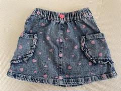 美品　デニムハート柄スカート 100cm