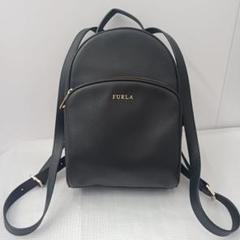 未使用級　FURLA　フルラ　リュック　オールレザー　ブルー　ゴールドロゴ　金具 超美品！FURLA フルラ レザー リュック バックパック A4不可