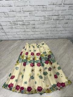 タグ付新品★シビラ★美しいプリントスカート　アイボリー×黒グラデーション タグ付新品☆シビラ☆美しいプリントスカート アイボリー×黒