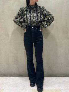 MOUSSY♡PIN TUCK FLORAL ブラウス