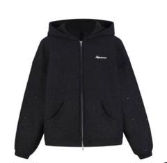 andwang ❤︎ kirakira zip up black 002 - メルカリ