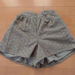 ★GU★刺繍ショートパンツキュロット★カーキ色★150センチ★