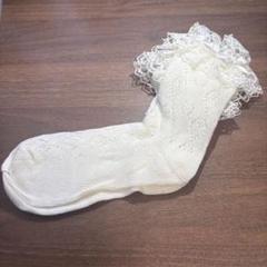 メゾピアノ 未使用 靴下 白　19cm〜20cm 平成レトロ　mezzo pia