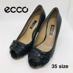 エコー ecco パンプス 黒 レザー 23cm チャンキーヒール エコー ECCO チャンキー スニーカー W （ブラック/ブラック