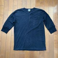 グラッドハンド 五分袖ヘンリーネックTシャツ Black