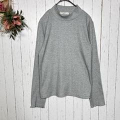 サマンサモスモスブルー　ハイネックリブカットソー　【M】　グレー　長袖　メロウ