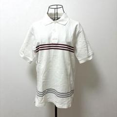 UNIQLOホワイト ストライプ ポロシャツ L