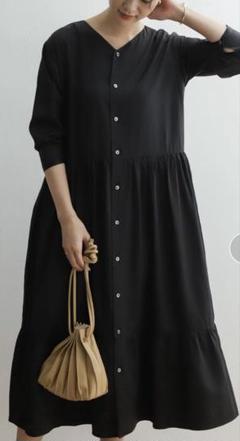 URBAN RESEARCH DOORS/ティアード2WAYワンピース/黒Ｆ