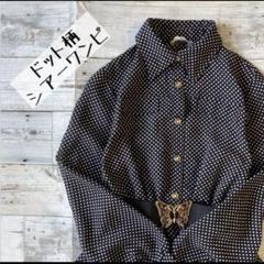 昭和レトロドット柄ロングワンピース透け素材クラシカルブラック古着 昭和レトロドット柄ロングワンピース透け素材クラシカルブラック