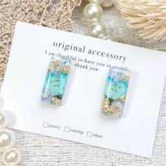 3880/ハンドメイド♡押し花ドライフラワーレジンピアス - メルカリ