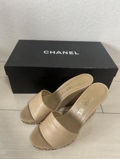 CHANEL ベージュ ミュール 37 正規品
