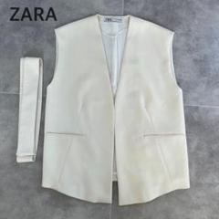 新品【ZARA】ベルテッド タキシード ベスト＊Sサイズ 𝐙𝐀𝐑𝐀⋆ジレコーデ🖤153cm → @chiha_yty 秋はチュール