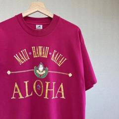 90s USA製 ピンク ハワイ プリントTシャツ XLサイズ vintage