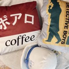 【新品3個セット】名探偵コナン　ダイカット　クッション　ポアロ　探偵団バッジ 新品3個セット】名探偵コナン ダイカット クッション ポアロ