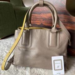 story．ストーリー　2WAY ショルダーハンドバッグ　 グレー×イエロー配色