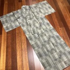 P【新品未使用】着物　グレー　チェック