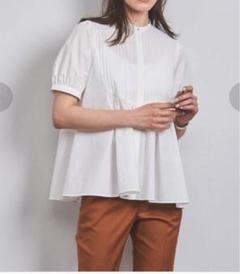 UNITED ARROWS C/N ピンタック ショートスリーブ ブラウス B