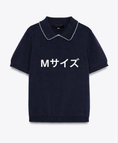 ZARA パイピングニットトップス Mサイズ - メルカリ