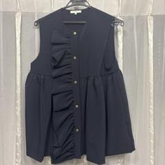 【yori 】ヨリ　ダブルクロスフリルジレ　38 ブラック ダブルクロスフリルジレ | all item| yori