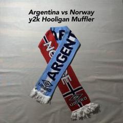 海外最新 00s アルゼンチン代表 VS ノルウェー代表 サッカーマフラー 応援グッズ
