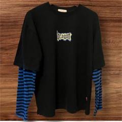 即購入OK★韓国ファッション ボーダー　ロンT 重ね着風 匿名配送 ストリート系のサムネイル