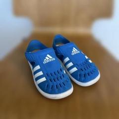 adidas 青 サンダル 19センチ