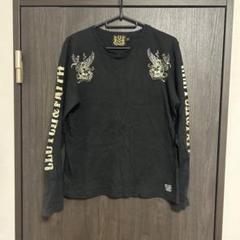 BLACK FLAME ブラック フレイム USA製 長袖 シャツ ブラウス BLACK FLAME ブラックフレイム 黒×金 ロンT - メルカリ