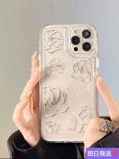☘️iPhone14用ケース ペイント ローズ シンプル スマホ保護ケース
