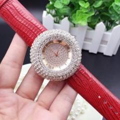 新品 送料込み ビッグフェイスラグジュアリー☆BLING BLING☆腕時計