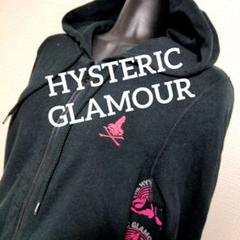cx7 HYSTERIC GLAMOUR パーカー 黒×ピンク レディースL相当 cx7 HYSTERIC GLAMOUR パーカー 黒×ピンク レディースL相当