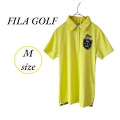 訳あり❗最終価格✨FILA GOLF　ポロシャツ　イエロー　ドット　ゴルフ　Mのサムネイル
