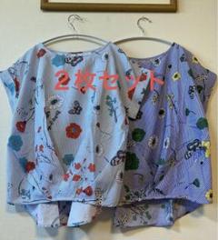 新品　ルコリ　花柄　ストライプ　ブラウス　2枚セット